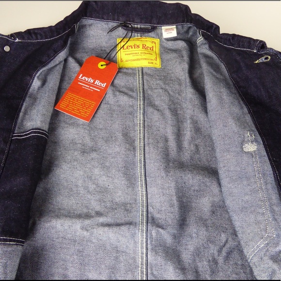 Levi’s Engineered Coat Cotton Hemp Denim Jacket Red Positively Superior NWT - Picture 12 of 14